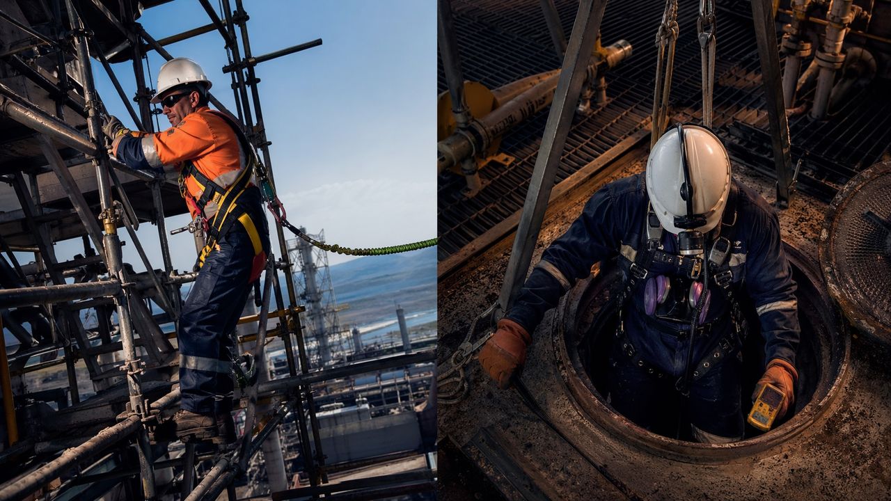 Trabajo en altura vs espacios confinados: diferencias clave y cuál certificar primero en Chile