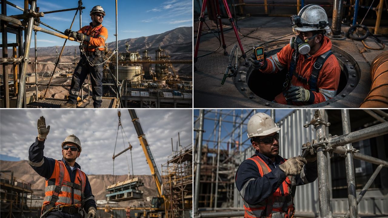 Rigger, montajista de andamios, trabajo en altura y espacios confinados: diferencias y qué certificado necesita cada rol